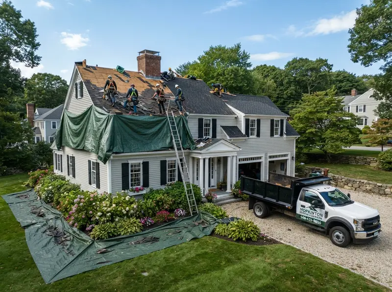 Roof installation protecting flower beds