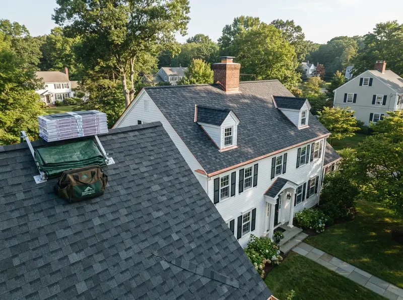 New architectural shingle roof installation New architectural shingle roof installation